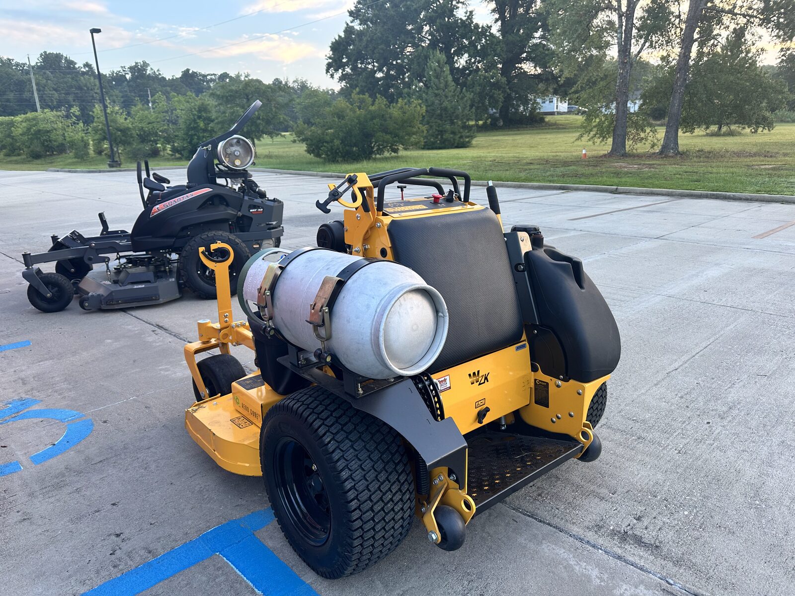Wright commercial stand-on mower with propane conversion serviced by 2 J's Equipment Repair